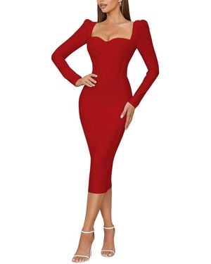 BELLA DESERT Midi Dress - Red