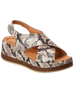 Clarks Kassanda Step Leather Wedge Sandals - Brown