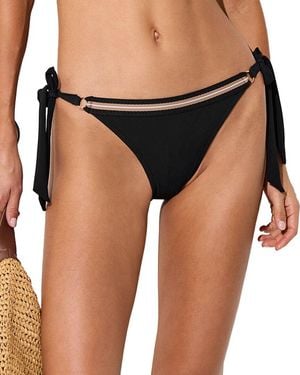 Reiss Riva Contrast Stripe Side Tie Bikini Bottom - Black