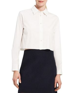 Theory Crop Classic Shirt - White