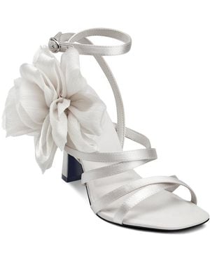 Karl Lagerfeld Caela Satin Dress Sandal - White
