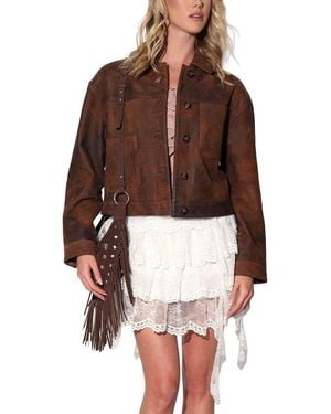Walter Baker Larissa Leather Jacket - Brown