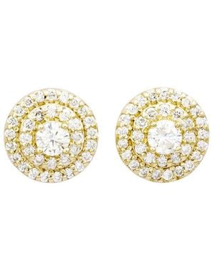 Suzy Levian 14k 0.60 Ct. Tw. Diamond Double Halo Earrings - Metallic