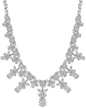 Created Forever 14k 1.50 Ct. Tw. Lab-grown Diamond Bib-style Floral Toggle Necklace - Metallic
