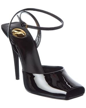 Saint Laurent La Scandale 110 Patent Sandal - Black