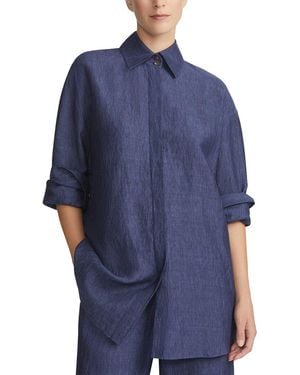 Lafayette 148 New York The Portrait Linen Shirt - Blue