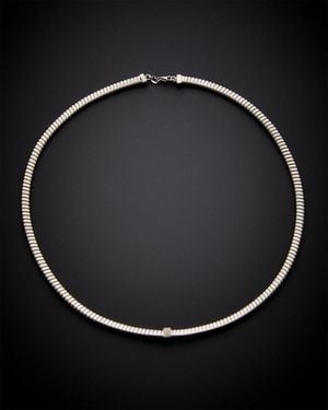 Italian Gold Over Silver 18k 0.10 Ct. Tw. Diamond Goose Necklace - Black