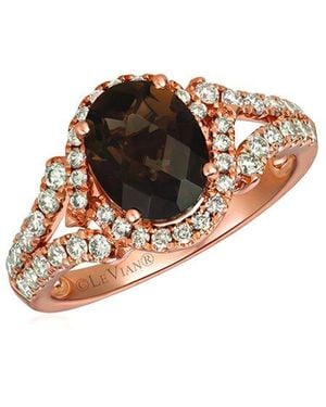 Le Vian Le Vian 14k Strawberry Gold 2.31 Ct. Tw. Diamond & Smoky Quartz Ring - White