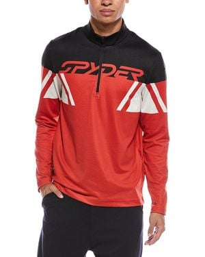 Spyder Podium 1/2-Zip Mock Neck Baselayer Pullover - Red