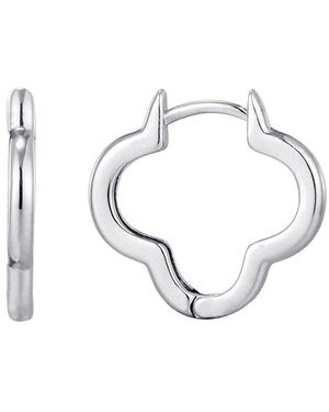 Adornia Plated Clover Hoop Earrings - Metallic