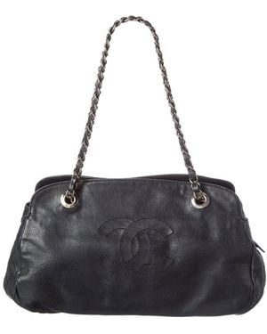 CHANEL Black Calfskin Leather Cc Tote (authentic Pre-loved)