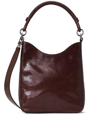 STAUD Mel Leather Shoulder Bag - Purple