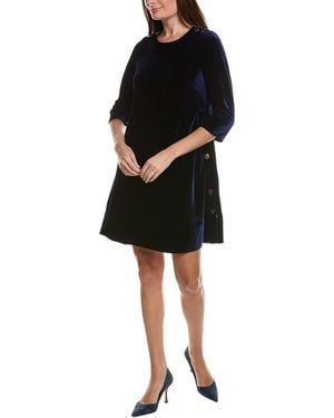 Gretchen Scott Button Up Buttercup Swing Velvet Dress - Black