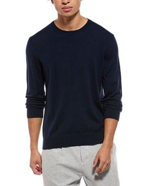 Bruno Magli Merino Wool-Blend Crewneck Jumper - Blue