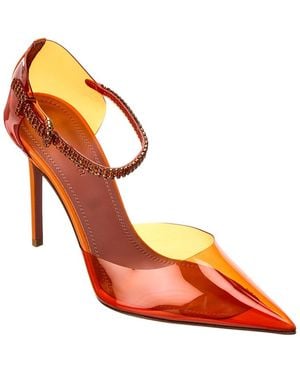 AMINA MUADDI Ursina Vinyl & Leather Pump - Orange