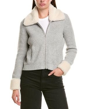Hannah Rose Merino Wool Shaker Jacket - Gray