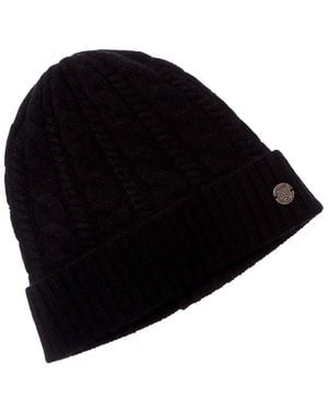 Bruno Magli Chunky Knit Cable Cashmere Hat - Black
