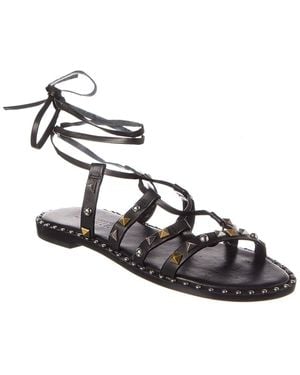 SCHUTZ SHOES Makeena Leather Sandal - Metallic