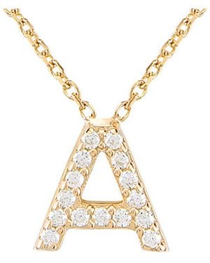 Gabi Rielle Gold Over Silver Cz Initial Necklace (a-z) - Metallic