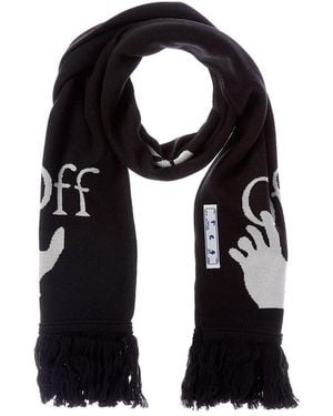 Off-White c/o Virgil Abloh Knit Wool-Blend Scarf - Black