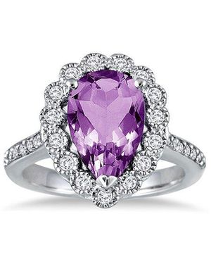 Gem Spark 14k 5.41 Ct. Tw. Diamond & Amethyst Ring - Purple