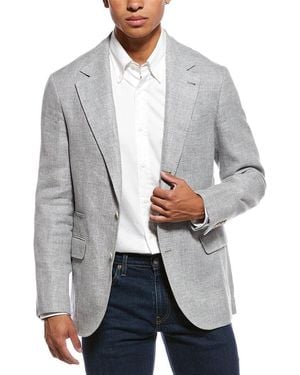 Brunello Cucinelli Linen & Wool-Blend Blazer - Grey