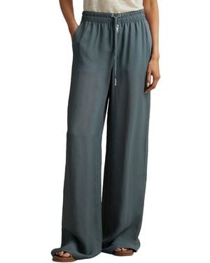 Reiss Cameilla Zip Detail Wide Leg Trouser - Blue