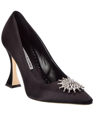 Manolo Blahnik Ronconanu 105 Satin Pump - Black