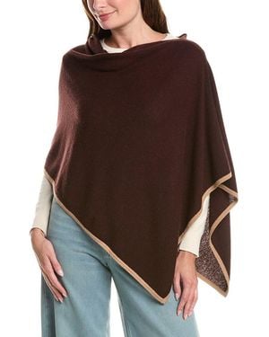 Sofiacashmere Sofiacashmere Tipped Cashmere-Blend Poncho - Brown