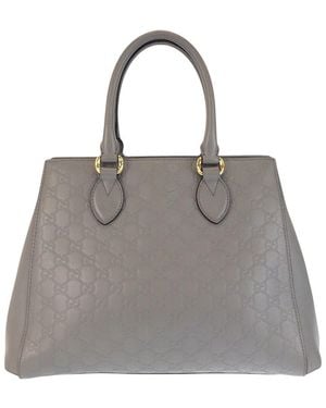 Gucci Gray Calfskin Tote (authentic Pre-loved)