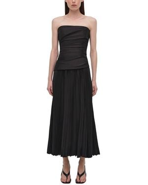 Jonathan Simkhai Arie Strapless Bustier Midi Dress - Black