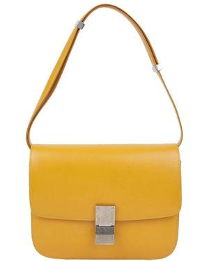 Celine Classic Box Medium Shoulder Bag (Authentic Pre-Loved) - Yellow