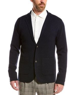 Bruno Magli Merino Wool Cardigan - Blue