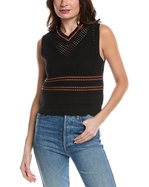 RE/DONE Crochet Mesh Vest - Black