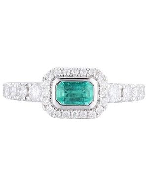Gregg Ruth 14K 0.72 Ct. Tw. Diamond & Emerald Ring - Blue