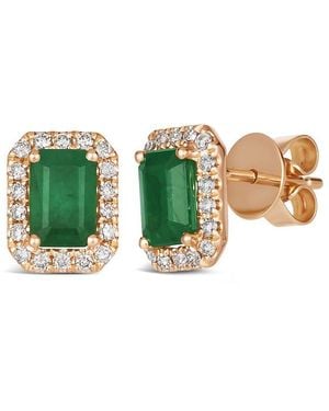 Le Vian Le Vian 14k 0.41 Ct. Tw. Diamond & Emerald Earrings - Green