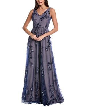 Rene Ruiz Pleated Gown - Blue