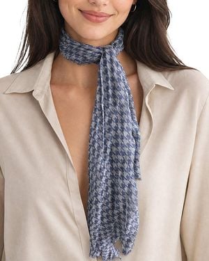 Blue Pacific Elephant Houndstooth Neckerchief - Metallic