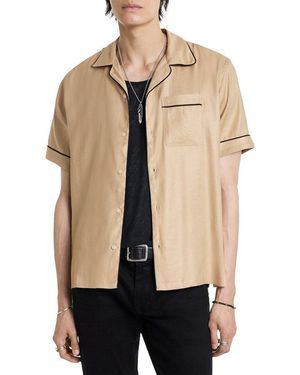 John Varvatos Spread Collar Shirt - Natural
