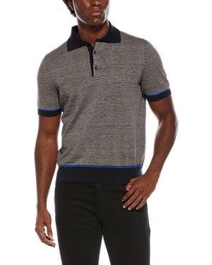 Isaia Linen-Blend Knit Polo Shirt - Grey