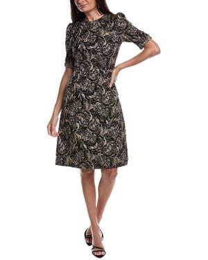Teri Jon Textured Jacquard Dress - Black