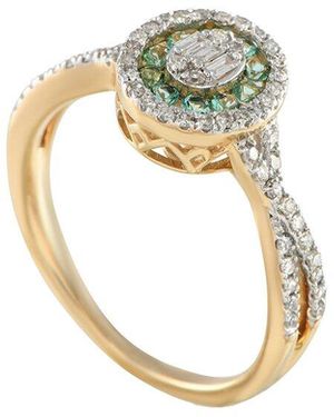 Gemstones 14K 0.40 Ct. Tw. Diamond & Emerald Ring - Metallic