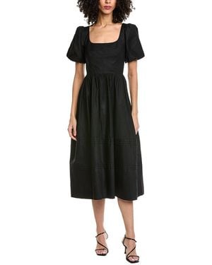Femme Society Short Sleeve Midi Dress - Black