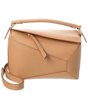 Loewe Puzzle Small Leather Shoulder Bag - Brown