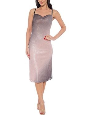 Bebe Ombre Pleat Cowl Midi Dress - Pink