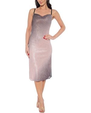 Bebe Ombre Pleat Cowl Midi Dress - Pink