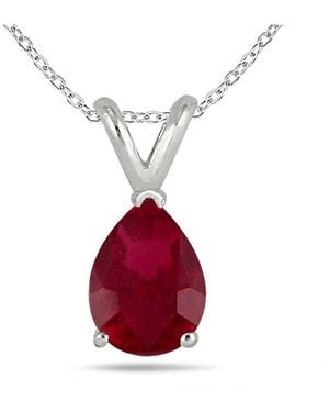 Gemstones 14k 0.20 Ct. Tw. Ruby Necklace - Red
