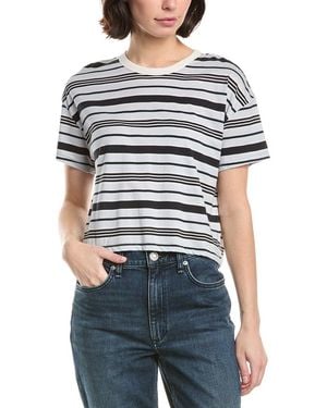 Rag & Bone Mai Striped Boxy T-Shirt - Blue
