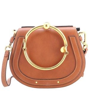 Chloé Leather Nile Crossbody Small (Authentic Pre-Loved) - Brown