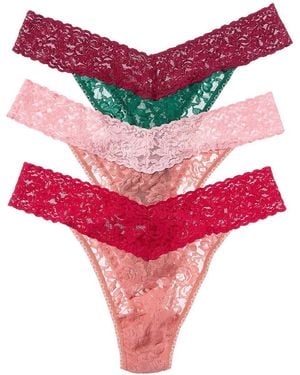 Hanky Panky 3Pk Colorplay Original Thong - Red